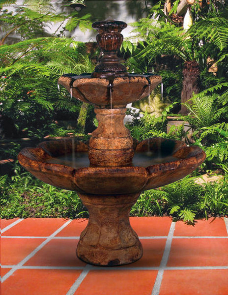 Finial Fountain Inspired by European Designs Cement Garden Decor